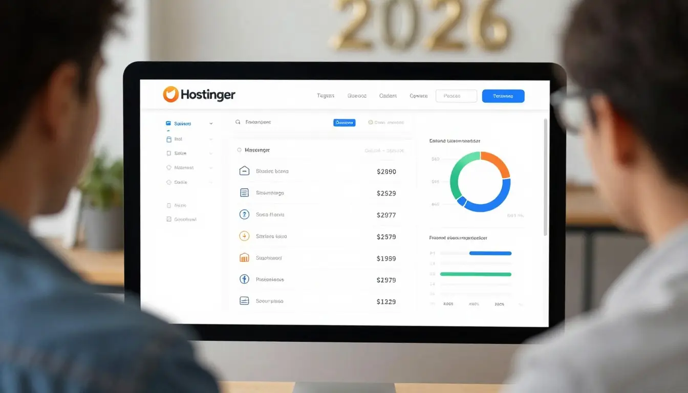 Small business owner managing e-commerce site on Hostinger during New Year Sale 2026 Hostinger Hosting for Samll Business