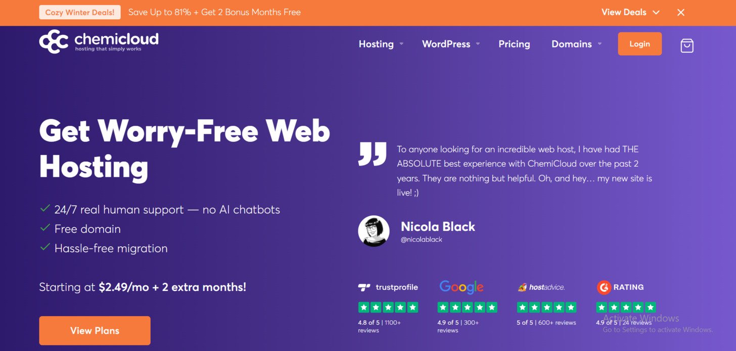 chemicloud hosting 2026